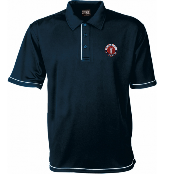 1010B Mens S/S Polo…with Emb LC AAbott Locksmiths Logo….Pri/JSE