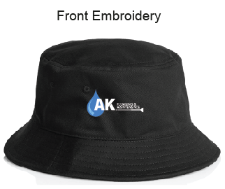 1117 Bucket Hat…with Front Emb AK Plumbing Logo….AS/Emb