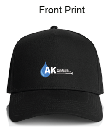 1160 Frame Cap… with Front Print AK Plumbing Logo….AS/BJM