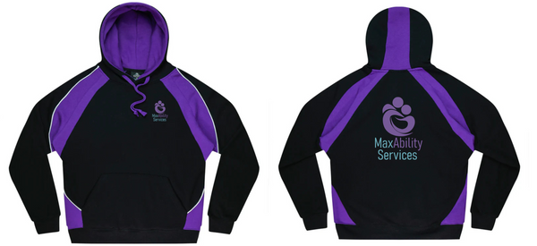 1509 Huxley Mens Hoodie…..with Printed MaxAbility Services Logo L/C & Back…Tab/BJM