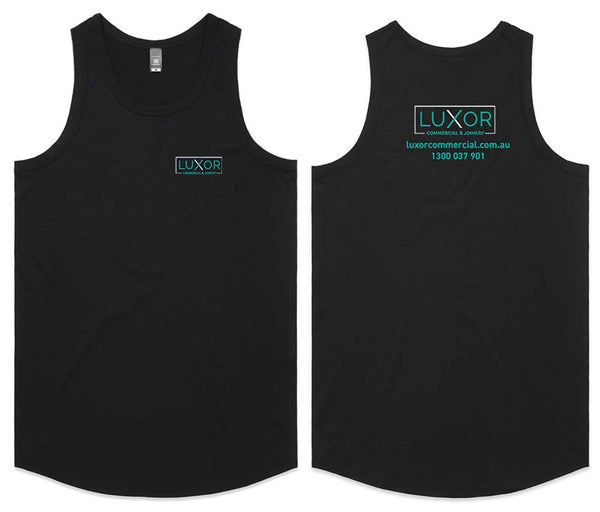 Mens Authentic Singlet....Embroidered Luxor Logo L/C and 2 col Print Back Back....AS/Emb/DMH