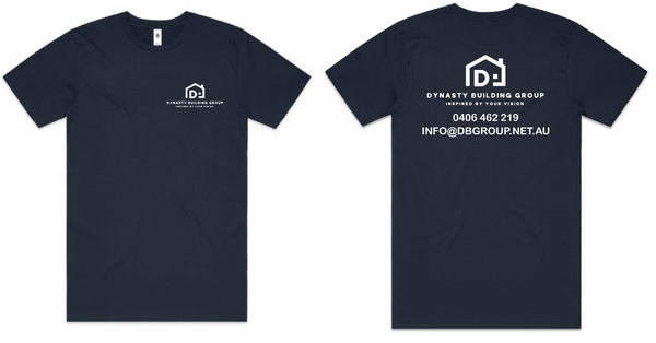5050 Block Tee…with Printed DBG Logo L/C & Back….AS/BJM