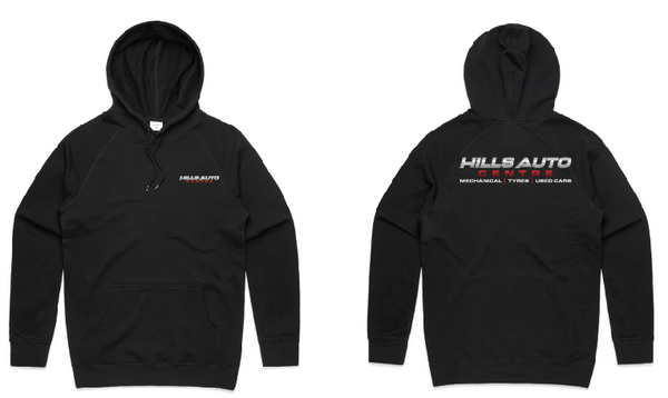 5120 Premium Hood….with Printed Hills Auto Centre Logo LC & Back….AS/BJM