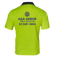 SW01CD High Visibility CoolDry Short Sleeve Polo…with Print L/C & Back A&A Arbor Logo..Shi/BJM