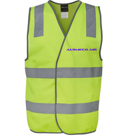 6DNSV Hi Vis (D+N) Safety Vest…Emb Ausmech Air Logo L/C....JBs/Emb