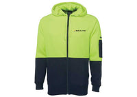 Hi Vis Full Zip Fleecy Hoodie....Embroidered Buildland Logo L/C....JB's/Emb/Bjm