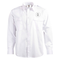 Epaulette Long Sleeve-Unisex White Business Shirt....with L/C Logo