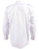 Epaulette Long Sleeve-Unisex White Business Shirt....with L/C Logo