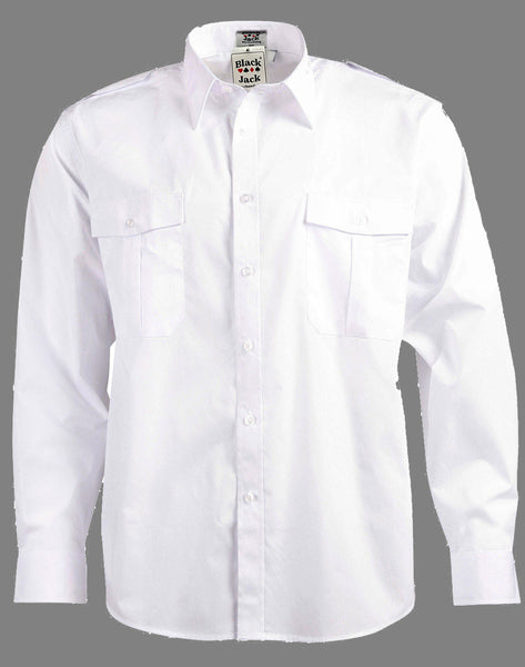 White Epaulettes Long Sleeve Shirt Unisex....BJM