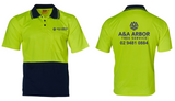 SW01CD High Visibility CoolDry Short Sleeve Polo…with Print L/C & Back A&A Arbor Logo..Shi/BJM