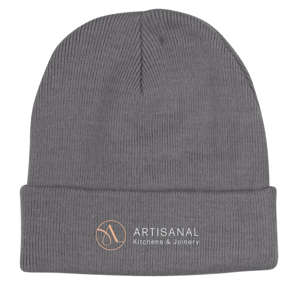 CH28 Roll Up Acrylic Beanie…with Emb Artisanal Logo…Shi/JSE