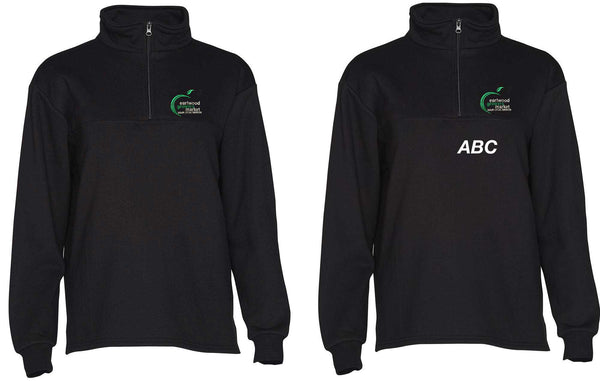 1/2 Zip Fleece Sweat Top Kids...Embroidered AAA L/C  and Screen print back....Shi/Emb/DMH
