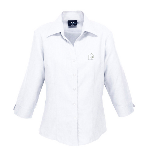 LB3600 Womens Oasis 3/4 Sleeve Shirt…with Emb Alive Realty Logo LC…..FB/JSE