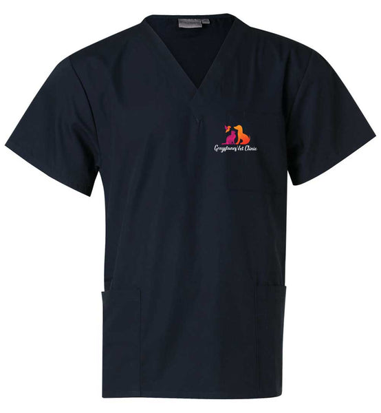 Unisex Scrub Top....Embroidered GCV Logo L/C....Shi/Emb