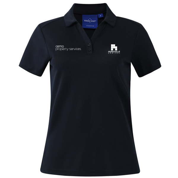 PS34B Victory Ladies Short Sleeve Polo….Emb Hurstville Central Logo L/C & Emb Cerno Property Logo R/C…Shi/Emb