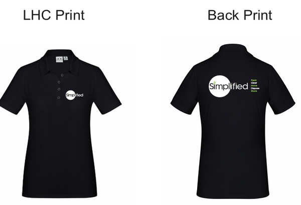 P815LS Ladies Aero Short Sleeve Polo….with Printed Simplified Logo L/C & Back….FB/BJM
