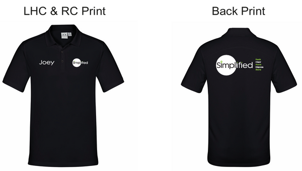 P815MS Mens Aero Short Sleeve Polo….with Printed Simplified Logo L/C & Back & RC Name "Joey"….FB/BJM