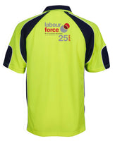 Hi Vis Cooldry Side Panel Polo....Printed Labour Force 25 Yrs Back....PTs/DMH