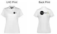 P206LS Womens Action Short Sleeve Polo….with Printed Simplified Logo L/C & Back….FB/BJM