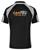 PS61 Polo Black/Ash Polo…Emb Cartek Logo L/C & Back….Shi/JSE