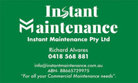 Instant Maintenance Business Cards....Printed 1 Side on 350 Gsm Matt Cello Both Sides....HP