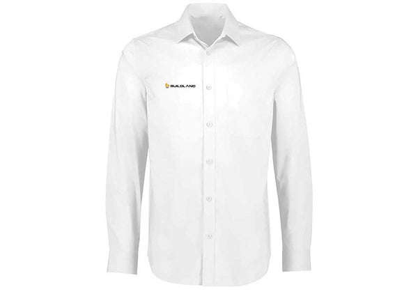 Mens Mason Classic Long Sleeve Shirt....Embroidered Buildland Logo R/C....FB/Emb