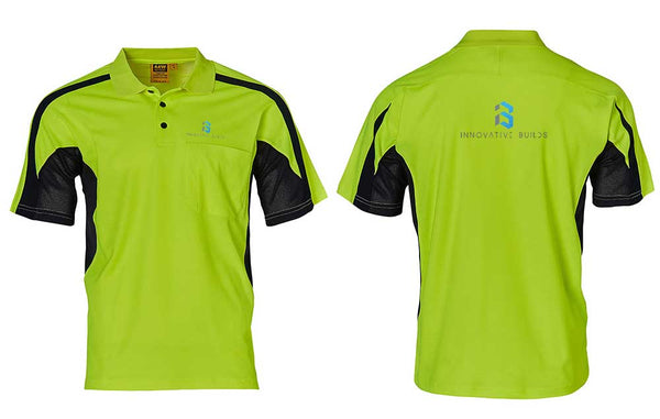 Hi-Vis Fashion Polo Unisex....Transfer Innovative Logo L/C & A4 Transfer Back....Shi/Emb