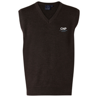 WJ02 Unisex Wool/Acrylic V-Neck Vest….with Emb CNP Logo LC….Shi/JS