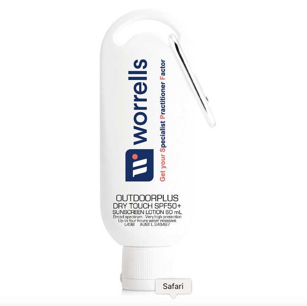 60Ml Spf50 Sunscreen Lotion With Carabiner....Printed Worrells Label....PS
