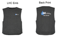 ZH137 Mens Streetworx Sleeveless Tee…..with Emb AK Plumbing L/C & Printed AK Plumbing Logo on Back….Syz/Emb/BJM