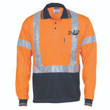 HiVis D/N Cool Breathe Polo Shirt with Cross Back R/Tape - Long Sleeve....Embroidered DJD Logo L/C....CU/Emb