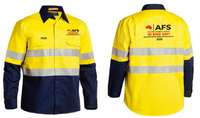 Taped Hi Vis Industrial Cool Vented Shirt...Powerprint 2 Col AFS Logo L/C & Back....Bis/Js