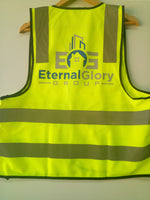 Day/Night HiVis Safety Vest Yellow....2 Colour Print logo L/C & Back....PTs/DMH