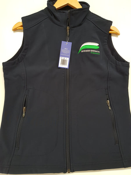 Softshell Vest Ladies Navy....embroidered BGF Logo L/C....Shi/Emb