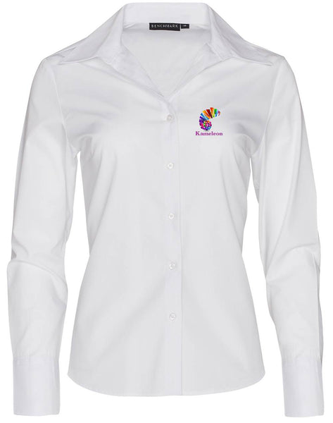 Women's Camden Ladies Long Sleeve Shirt....Embroidered Kameleon Logo L/C....FB/Emb