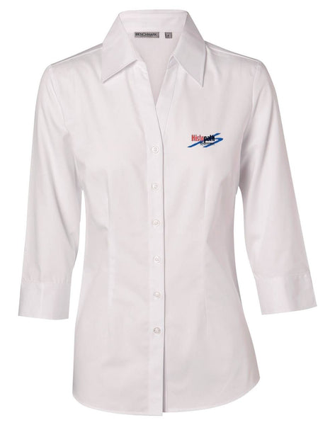 Women's Cotton/Poly Stretch 3/4 Sleeve Shirt....Embroidered Histopath Logo L/C....Shi/Emb