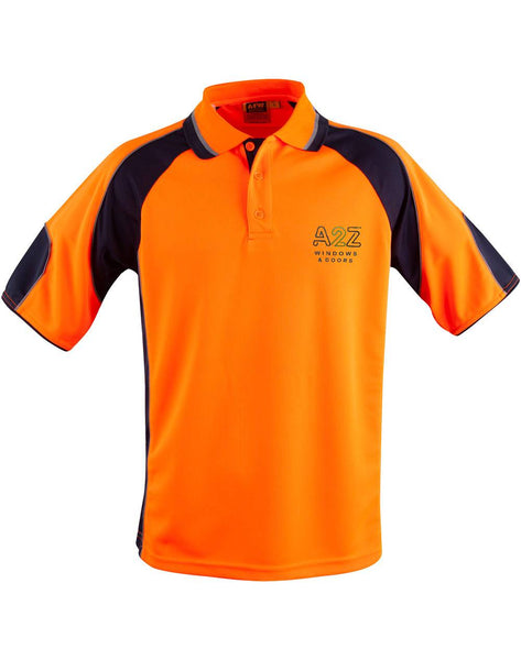 HIGH-VIS POLO - Unisex....Embroidered A2Z Logo L/C....Shi/Emb