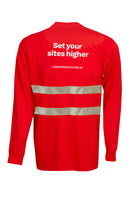 Premium Long Sleeve Cotton T-Shirt....Vinyl Transfer L/C & Back + Reflective Tape F & B....PTs/BJM