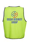 Yellow Safety Vest XS-5XL....Vinyl Transfer MARSHALL L/C and 2 Col Print Oscar Logo Back....PTs/DMH/BJM