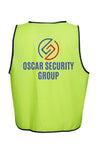 Yellow Safety Vest XS-5XL....Vinyl Transfer MARSHALL L/C and 2 Col Print Oscar Logo Back....PTs/DMH/BJM