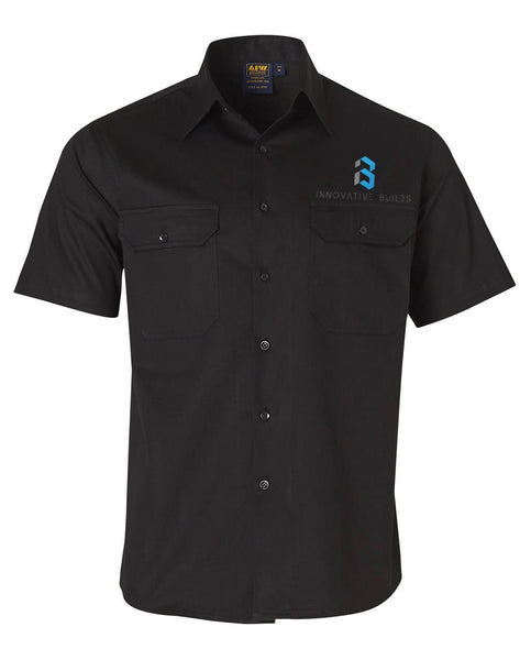 Cotton Work Shirt with 2 front pockets....Embroidered Innov Build Logo L/C....Shi/Emb