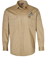 Mens Stretch Work Shirt....Forton Logo L/C....Shi/Emb