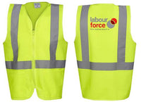 Hi Vis Safety Vest.....Printed Labourforce logo Back....PTs/JS